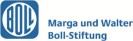 In blauer Schrift auf weißem Grund ist zu lesen: Marga und Walter Boll-Stiftung.